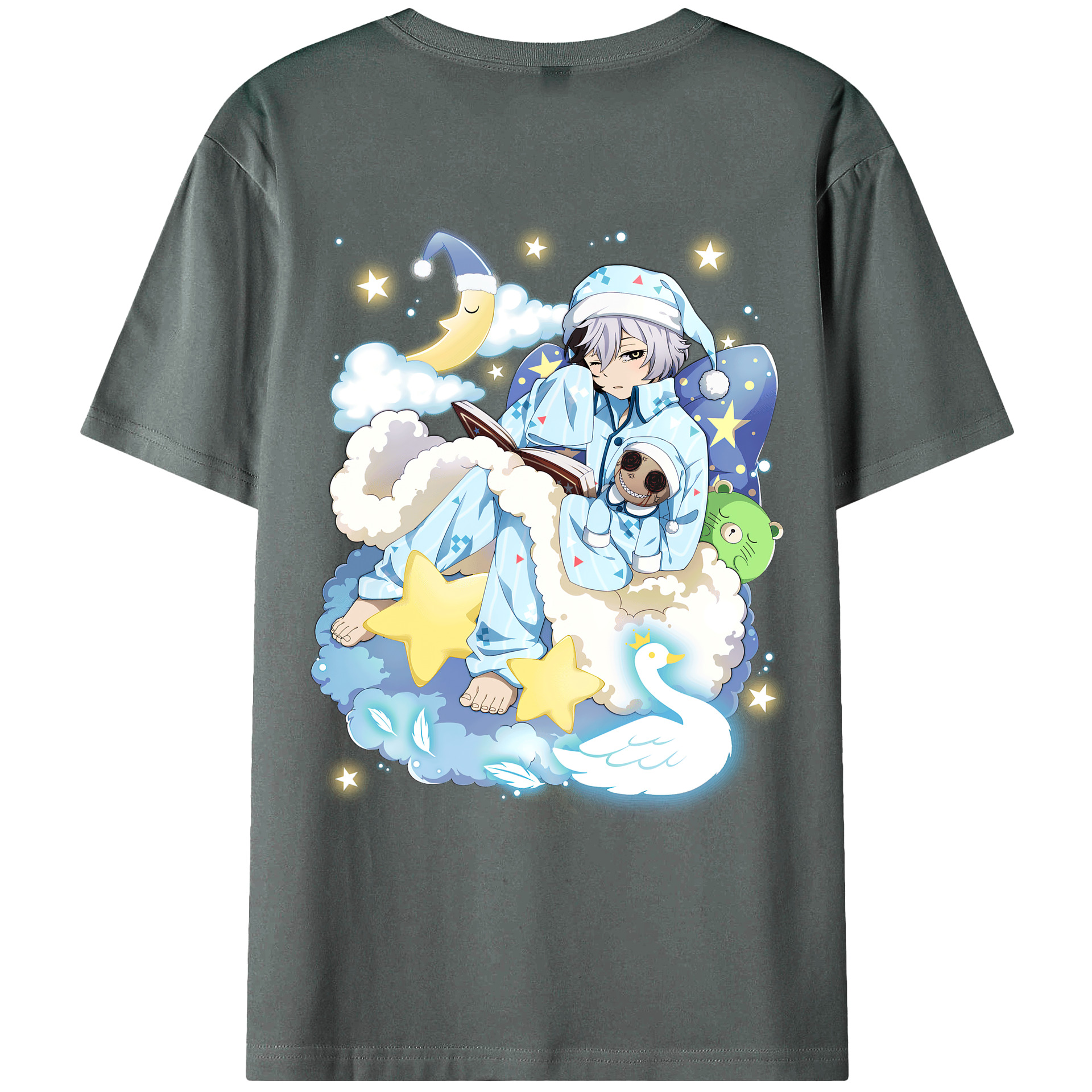（画像用） 文豪ストレイドッグス Bungo Stray Dogs 綿100％ メンズ半袖Tシャツ（バックプリント） 通気性